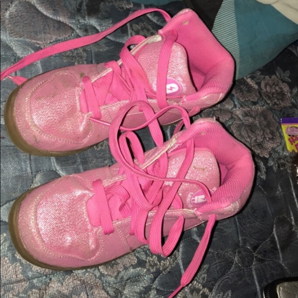Pink shiny light up shoes